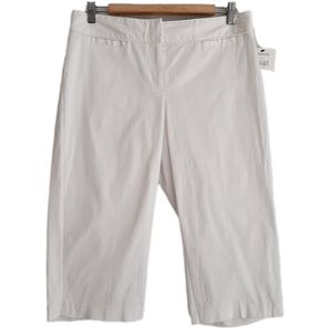 🍒 New - Relativity Capri Crop White Casual Pants Sz 12 Petite *Damaged*